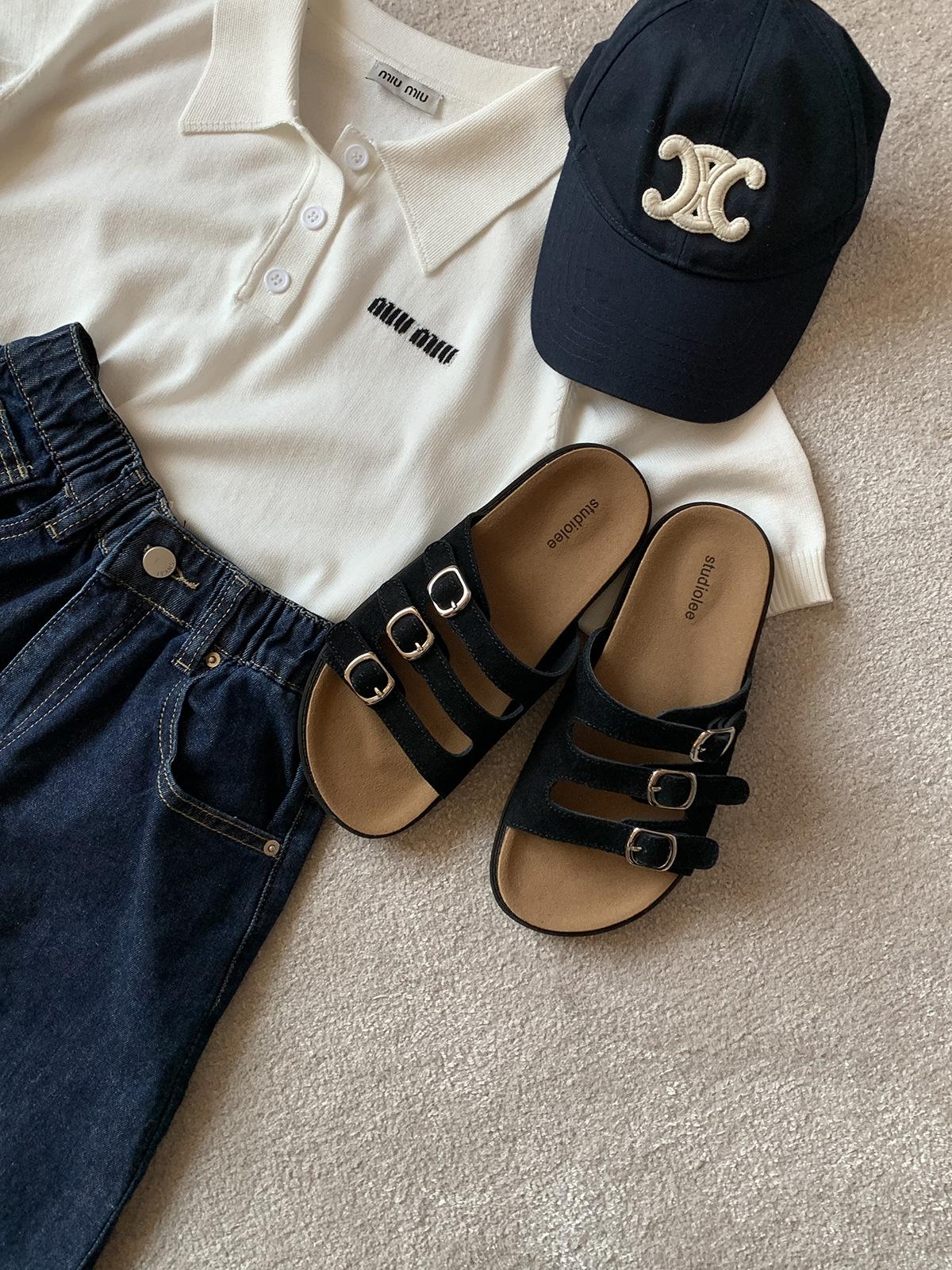 

Sheepskin grape mother three-breasted slippers women s summer versatile casual style thick-bottomed open-toed Birkencool slippers 40