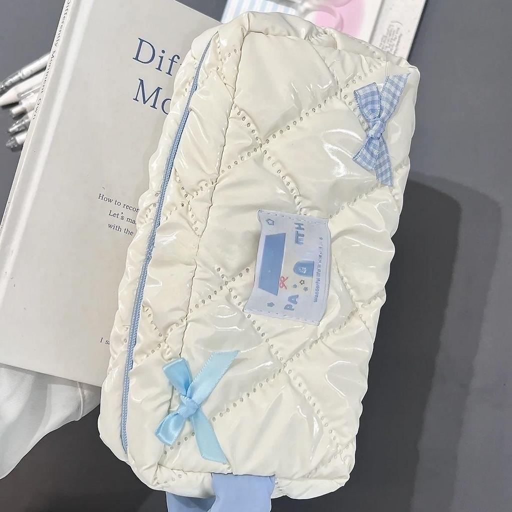 Stylish Korean Stationery Bag with Unique Baby Voice Design, Ideal for Middle School Students - Large Capacity