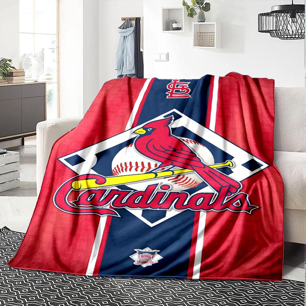 St. Louis Cardinals Print Flannel Blanket High Quality Warm Comfortable Cover for All Seasons Perfect for Gifts Home Decor