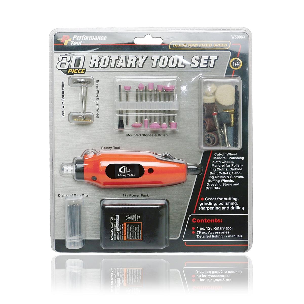 12V Multi-functional Rotary Tool Kit with 80 Piece Accessories чёрный