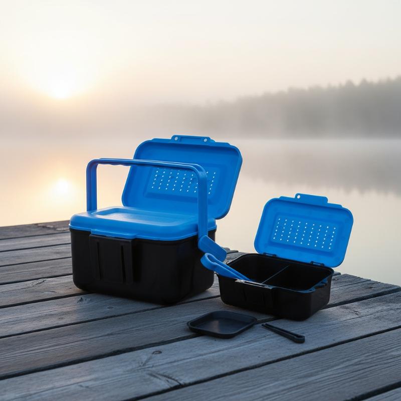 Portable Fishing Lure Box Case Live Lure Bait Hook Earthworm Carrying Case Waist Fishing Tackle Box For Outdoor Fishing Lure Box