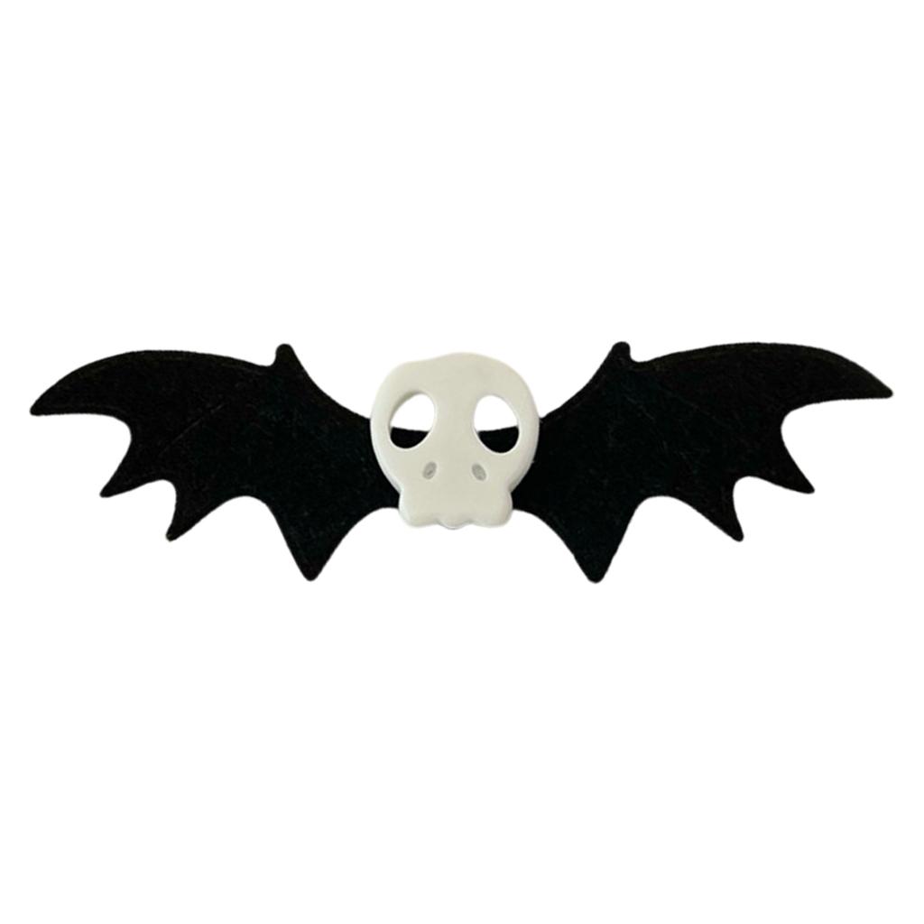 Punk Angel Bat Hair Clips Halloween Hair Barrette Lolita Skull Bat Duckbill Clip