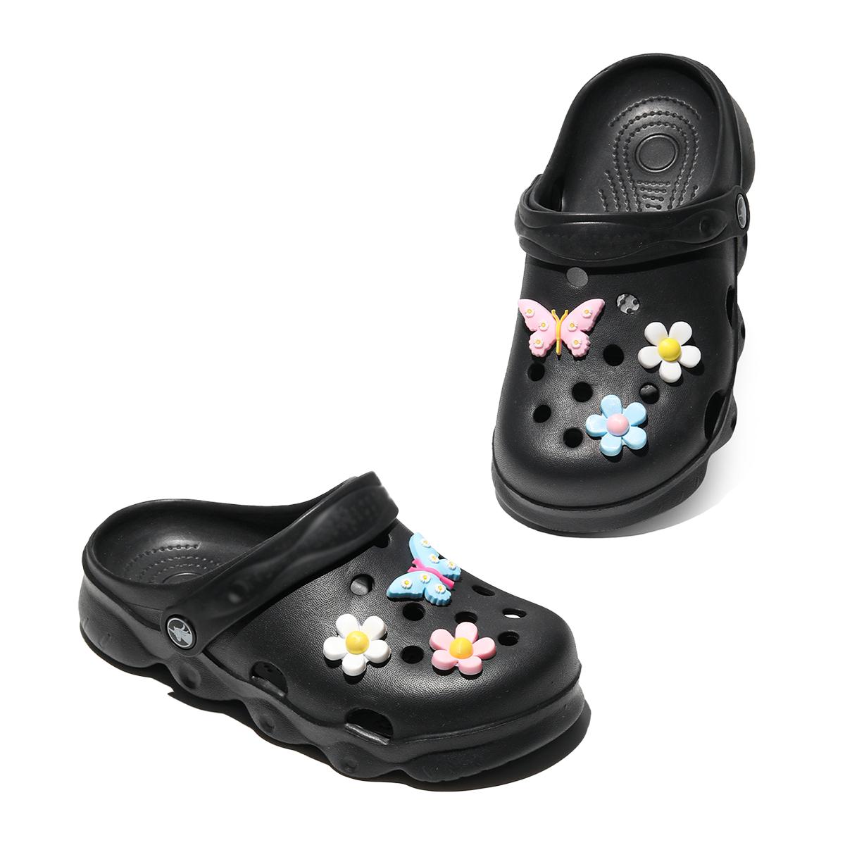 

Comfortable children s slippers with thick soles, sandals suitable for outdoor play, with butterfly flower accessories 1214 24