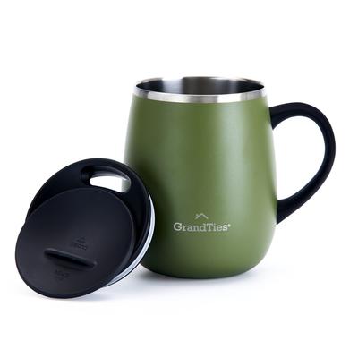 GRANDTIES Premium Vacuum Insulated Available In 19 with Sliding Stainless Steel Vacuum and Popular In the Office Mug, 460ml, Colors, Easy-Open Lid,
