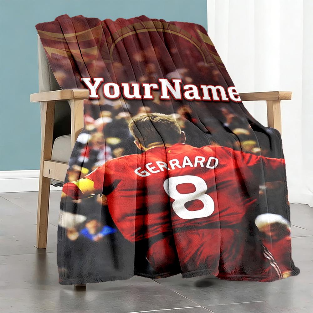 Liverpool Customize Text Blanket Cozy Personalized Blanket Soft Warm Cozy Suitable for Couch Home Decor Office Chair Bedding for All Occasions