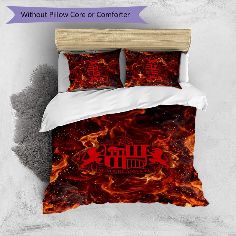 Juego de Ropa de Cama Estampado del Sunderland Football de 3 Piezas, Cómodo y Amigable con la Piel Juego de Funda Nórdica para Dormitorio