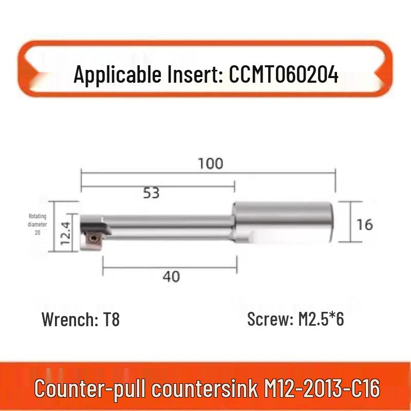 Eccentric Chamfering & Back Boring Countersink CNC Milling Cutter