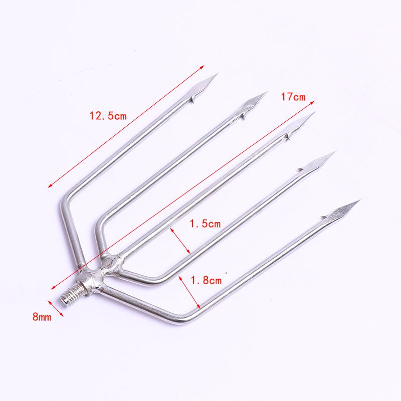 Stainless Steel Multi-functional Barbed Fish Spear Head - Handmade Flat Fork Lantern Design