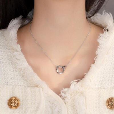 Poom/Irum Dual Twist Layered Cubic Drop Ring Necklace