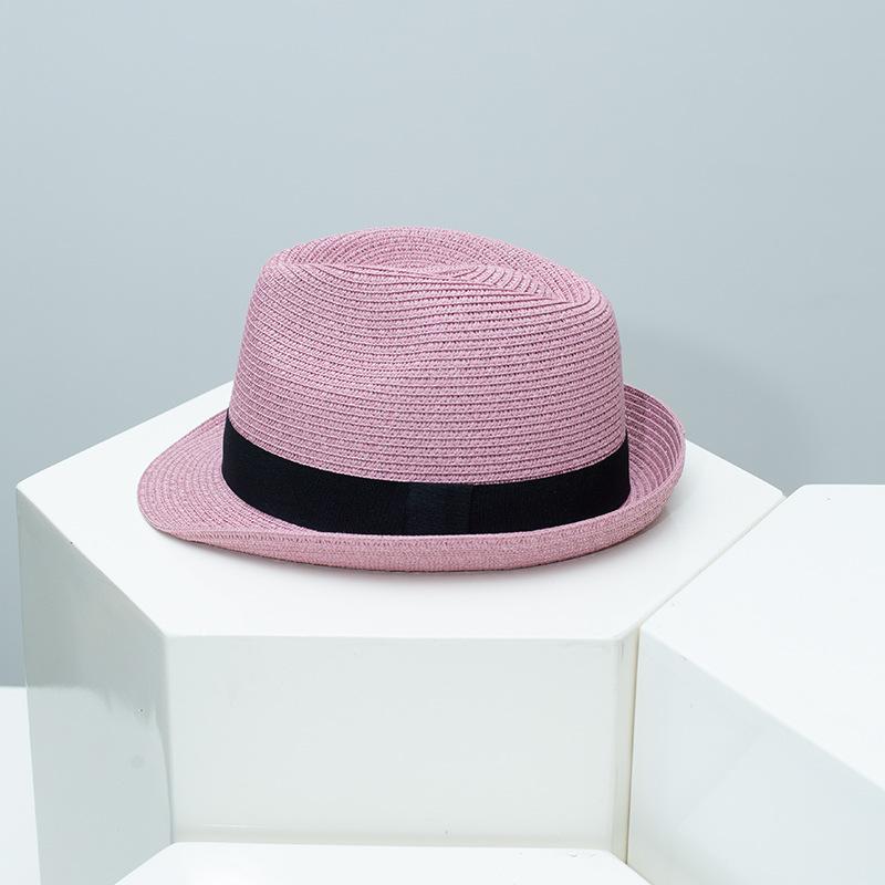 Spring Summer New Fedora Hat for Men Women, British Style Jazz Cap, Outdoor Travel Sun Protection Straw Hat