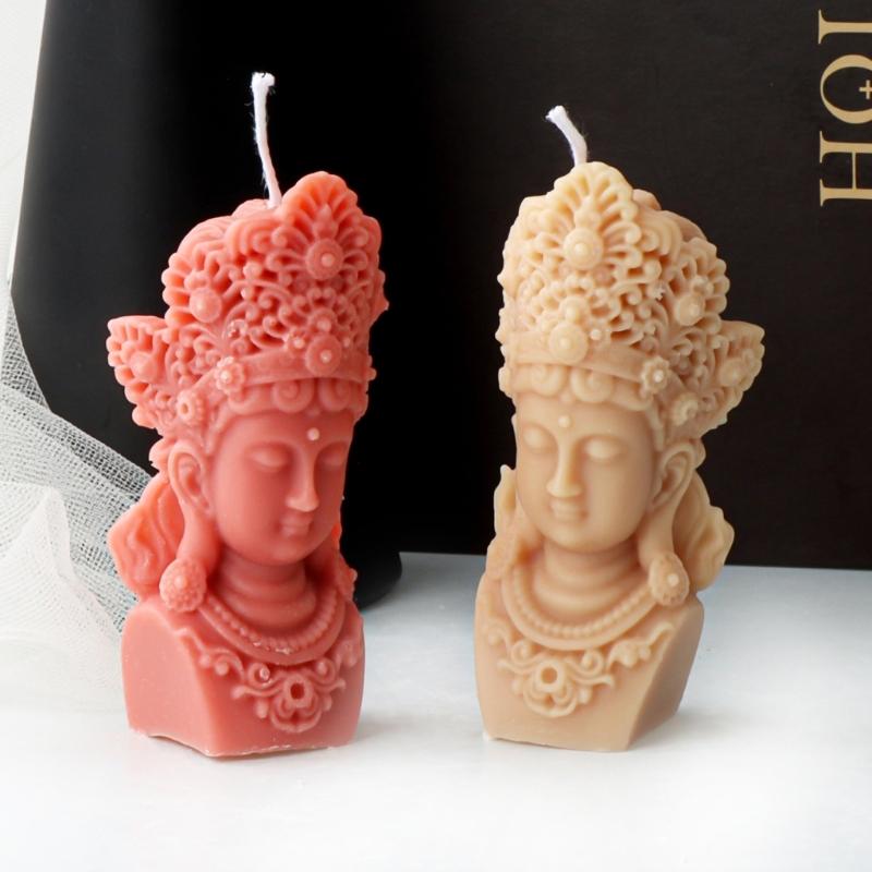 Buddhas Statue Silicone Candle Mould for Handmade Soap Gypsum Resin Aromatherapy Scented Candle Mould Desktop Decorations
