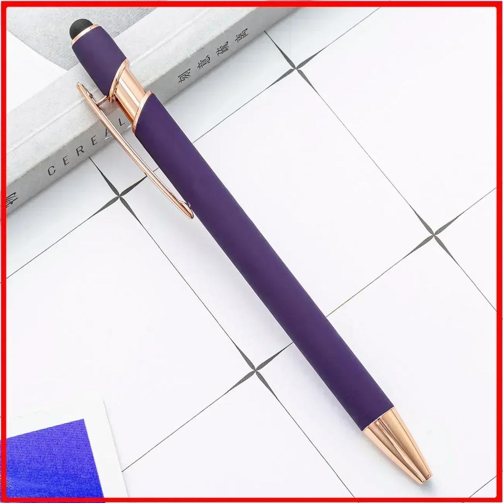20-200 pens Wholesale Metal Ballpoint Pen Touch Screen Pen Office School Advertising Pen Custom Logo Text Laser Engraving