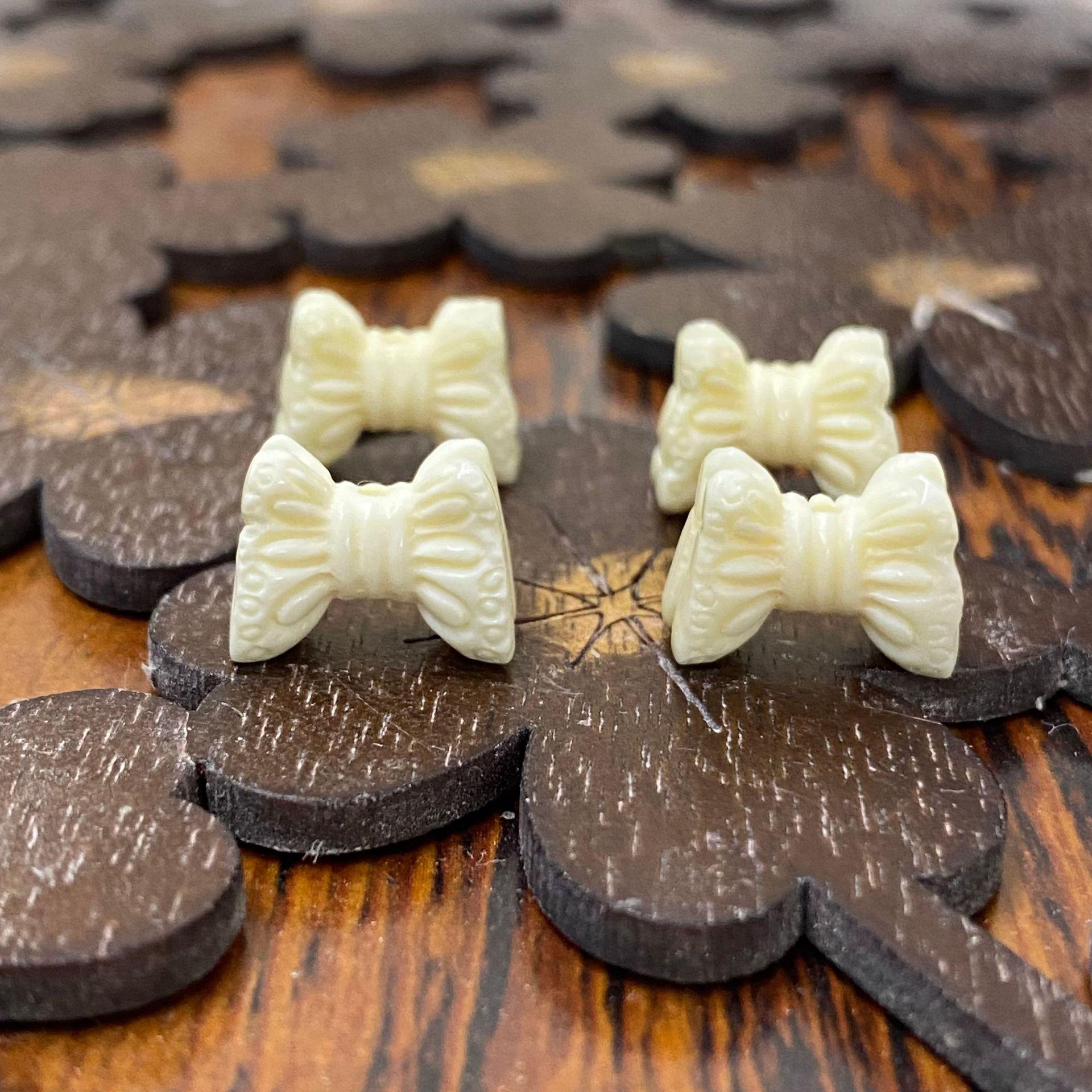 Tang Long Carved Ivory Mammoth Bow DIY Bracelet Beads Accessories