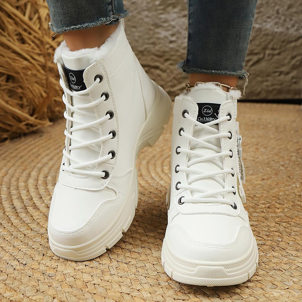 Fashion Fashion Women Boots 2025 New Casual Wear-resistant Boots Women High Top Lace-up Luxury Shoes Height Increase Women Sneakers