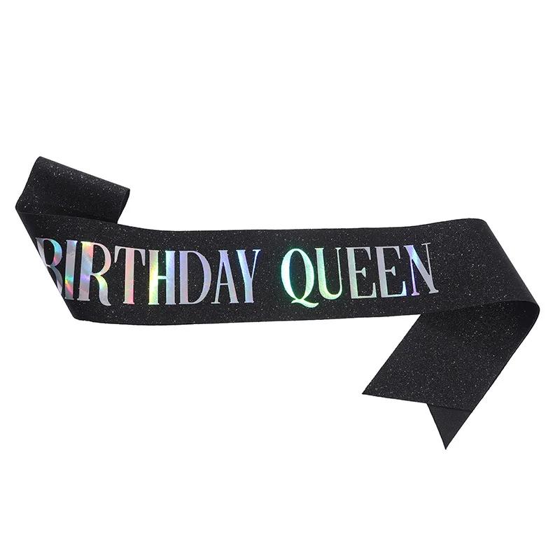 Happy Birthday Queen Girl Satin Sash 21 30 50 Birthday Sash Party Supplies Birthday Decoration Wedding Anniversary Decors