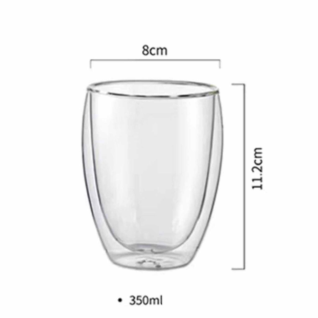 Haus Glas Doppelwand Wasserbecher Isoliert Haushalts Trinkgeschirr Hitzebeständig Klar Becher für Kaffee Tee Tägliche Nutzung