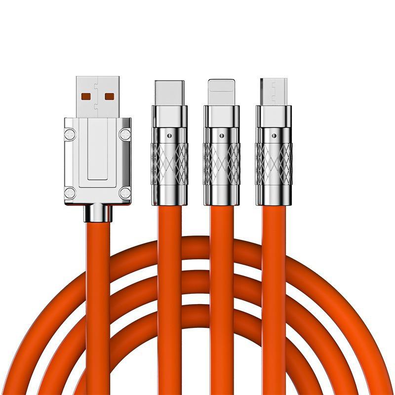120W Jike Line One-to-Three Fast Charging Cable for Apple Huawei Honor