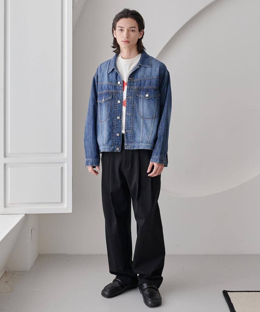 Knouun Trucker Denim Jacket (Blue)