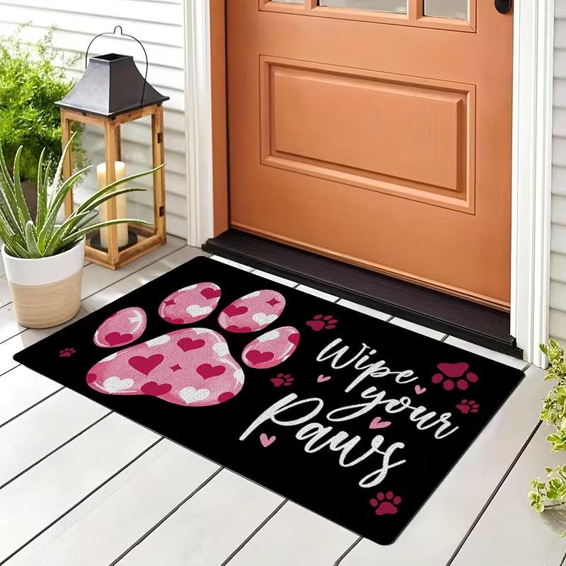 

Dirt Catcher Dog Paw Print Door Mat Entrance Carpet Shoe Scraper Dog Door Mat Floor Mat Muddy and Wet Shoes and Paw Carpets 40x60cm 16x24 inch