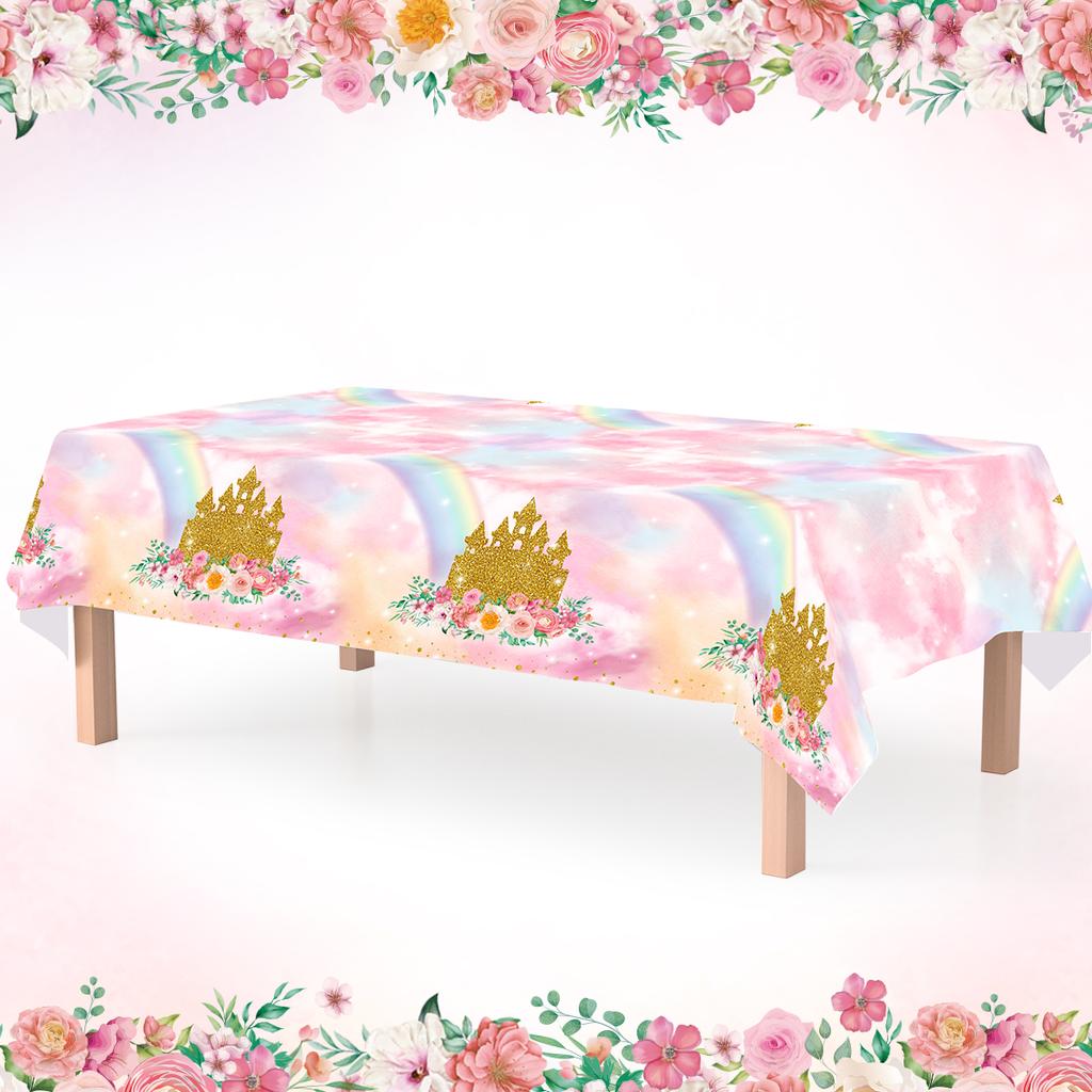 Princess Castle Cartoon Disposable Tableware Birthday Party Decorations for Home Paper Cups Plates Baby Shower Party Supplies