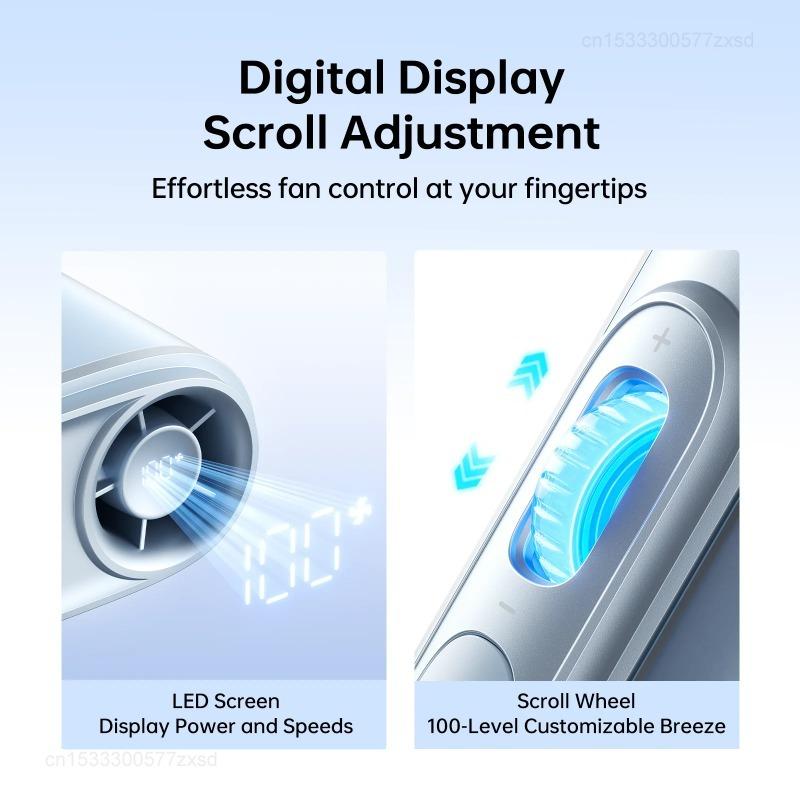 Outdoors Portable Neck Fan 4500mAh Battery with 100 Wind Speed Wearable Waist Fan with LED Display Ultra-Lightweight Fashion Fan