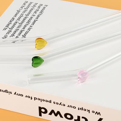 Heart Glass Straw Reusable Drinking Straws Cute Straw For Festival Party Wedding Cocktail Bar Beachs
