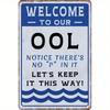 Funny Vintage Pool Sign Rusty Metal Wall Poster Backyard Decor