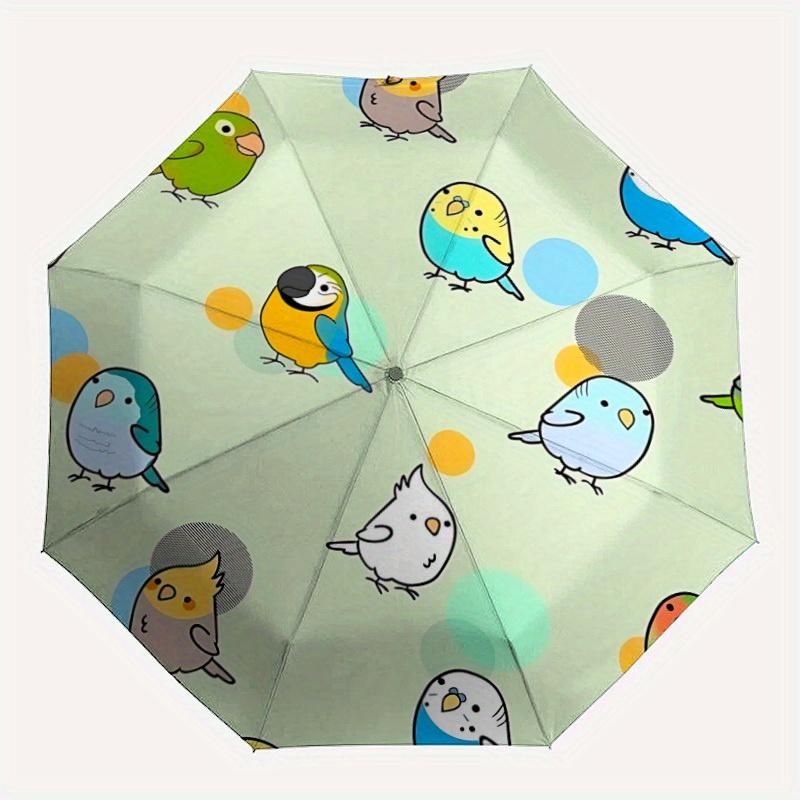 

1pc Parrot Birds Automatic Umbrella with 8-Rib Compact Design, Foldable & Portable for Outdoor Leisure, Everyday Use186