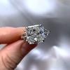 2025 Super Shining White Zircon Open Ring, Suitable for Female Princesses Square Fashion Jewelry Wedding