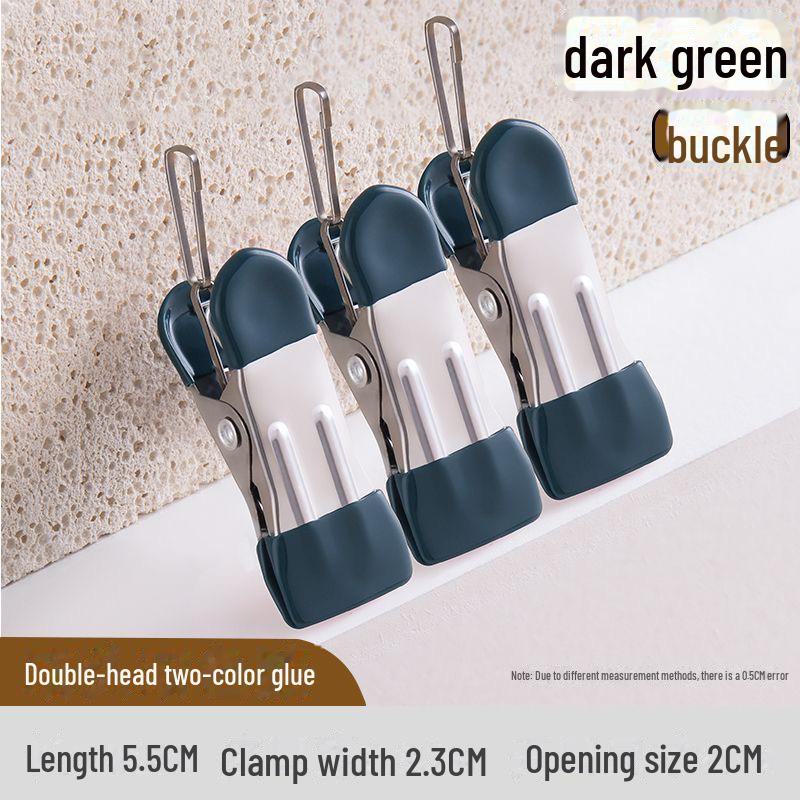 Compact Stainless Steel Windproof Clothespins - Durable Outdoor Clips for Dorms & Mosquito Nets