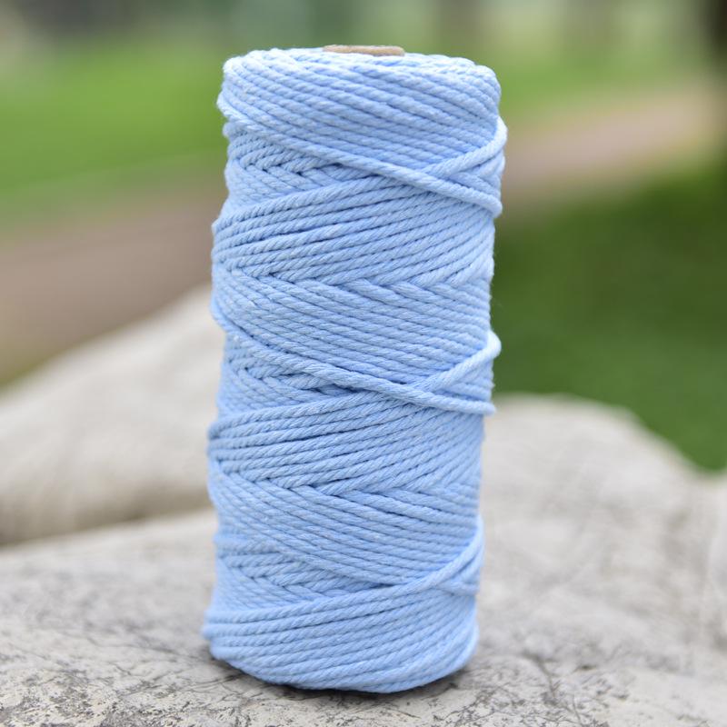 3 mm, 4 mm, 5 mm farbiges geflochtenes Baumwollseil für selbstgemachte und handgefertigte Wandteppiche, Geschenkdekoration, Hüte