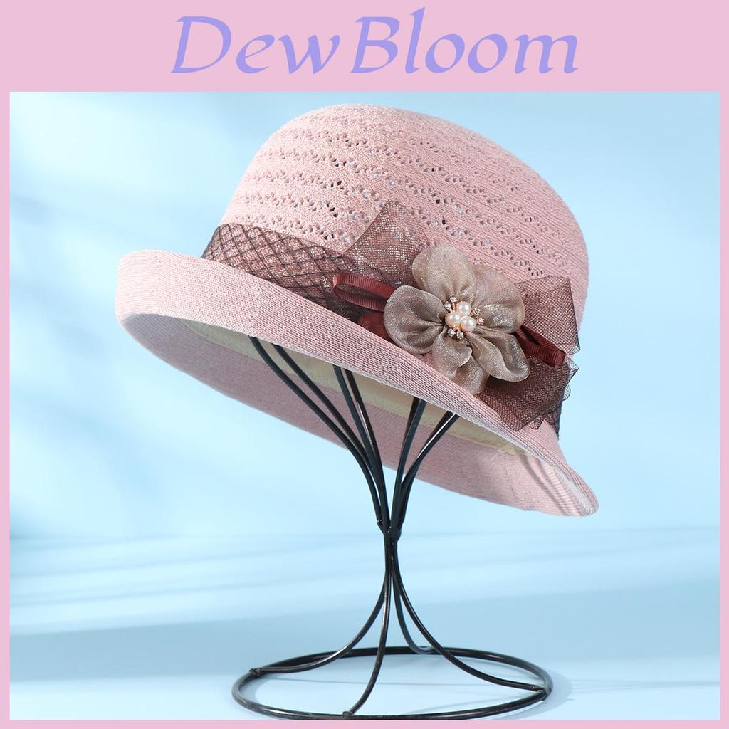 Knit Summer Sun Hat With Floral Pattern And Short Brim For Womens Fashion