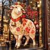 Reusable Glass Adhesives 2027 Year of Goat Window Cling, Russian Happy New Static Transparent Film Sticker, PVC Decal for Home and Store Holiday Party