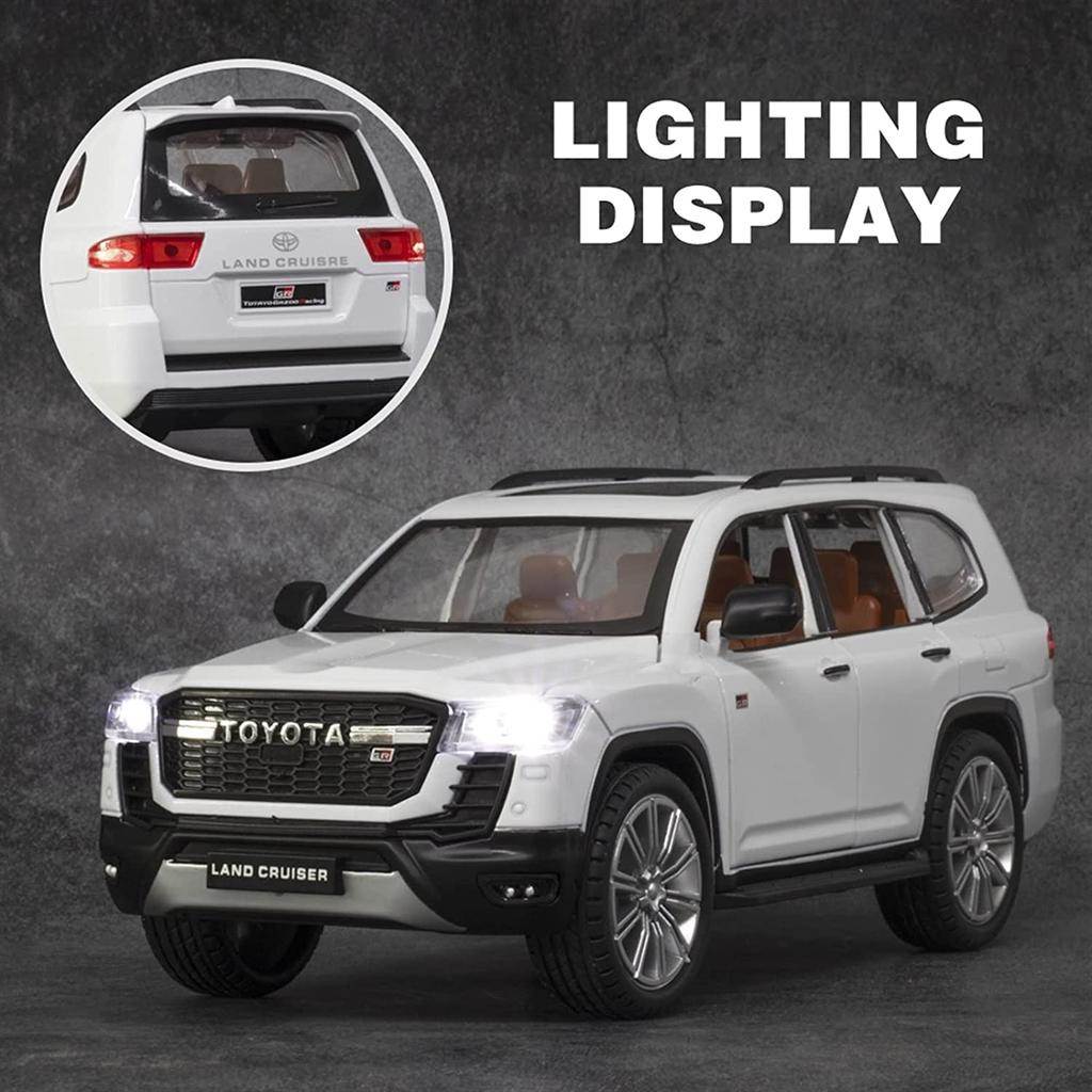 1/24 Scale Toyota LAND CRUISER GT Prado SUV Alloy Car Model Diecasts Metal Toy Off-road Vehicles Car Model with Sound Light Children Gifts