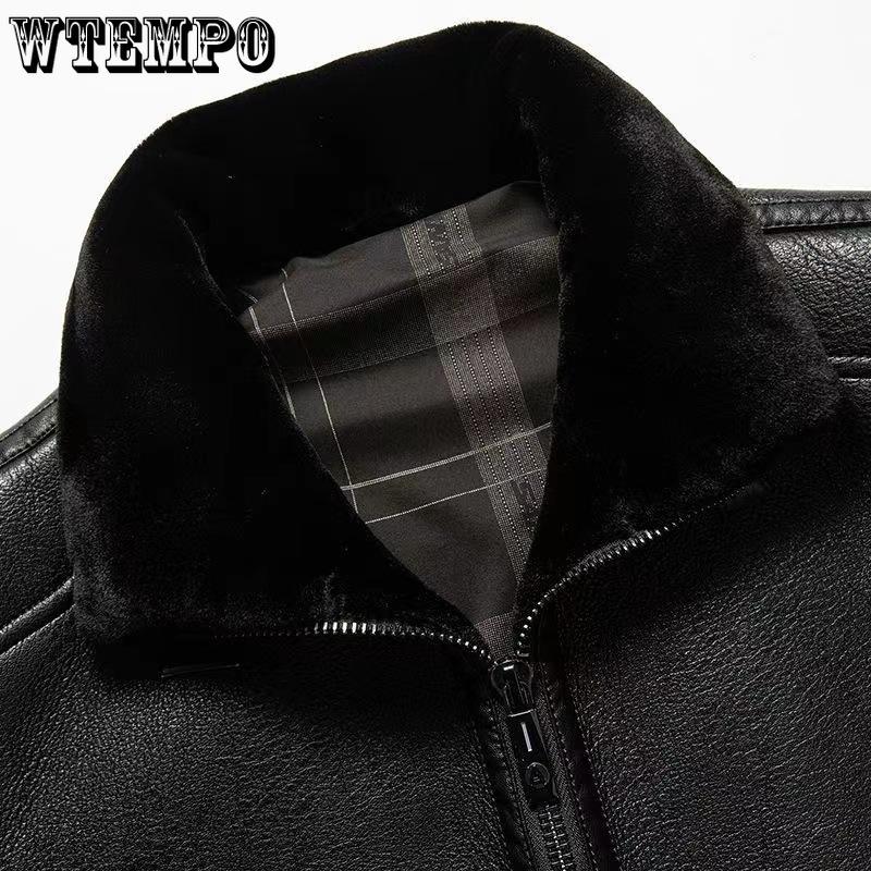 Men's Leather Leather Jacket Winter Padded Thickened Gold Sable Velvet Cowhide Jacket Lapel Fur One Men's Jacket