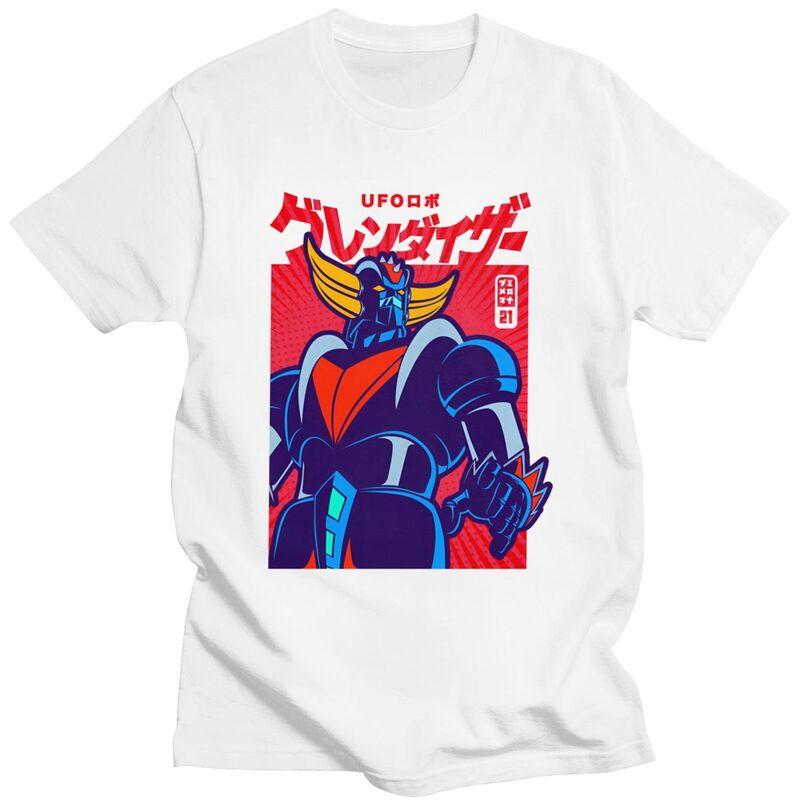 Custom Grendizer UFO Robot Goldorak T Shirt for Men Tshirt Leisure Tees Short Sleeve Tshirts Loose Fit Clothing Gift