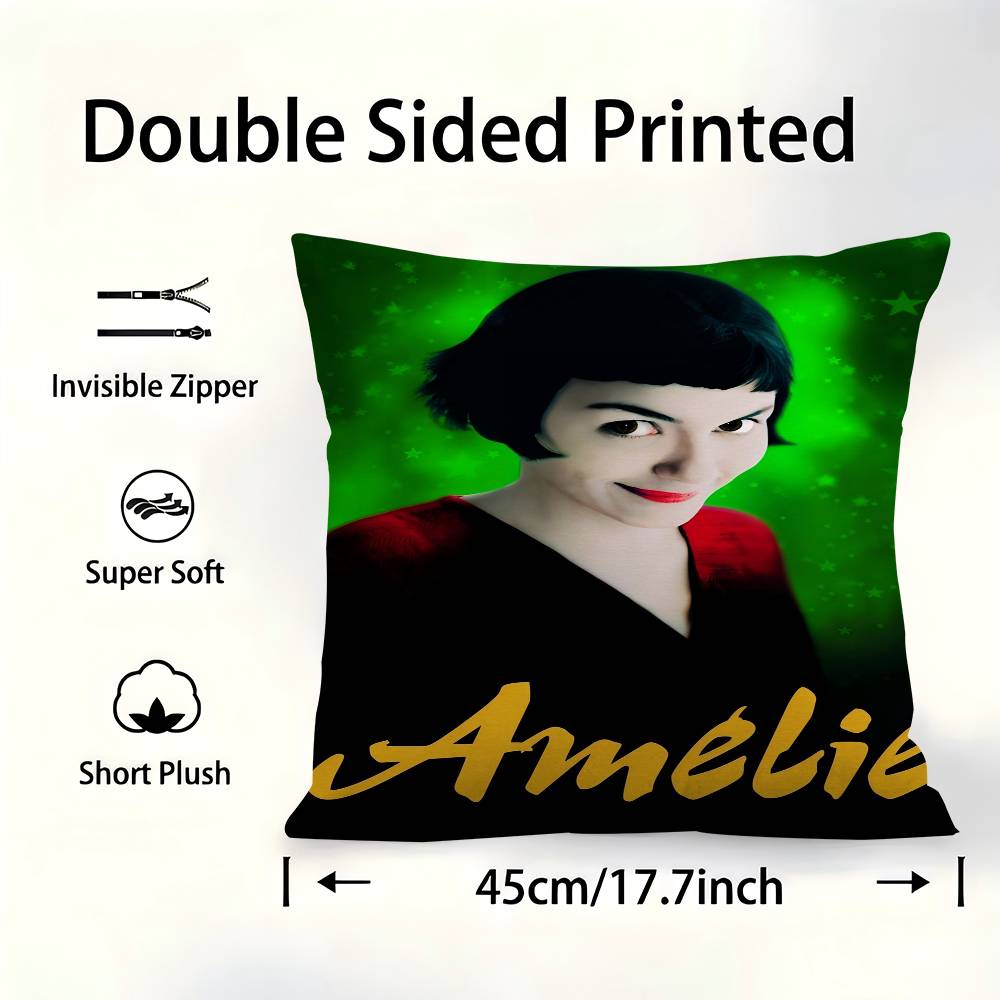 French Movie Amelie Pillow Cover Design Cushion Cover Decor Holiday Decorati 30cmx30cm