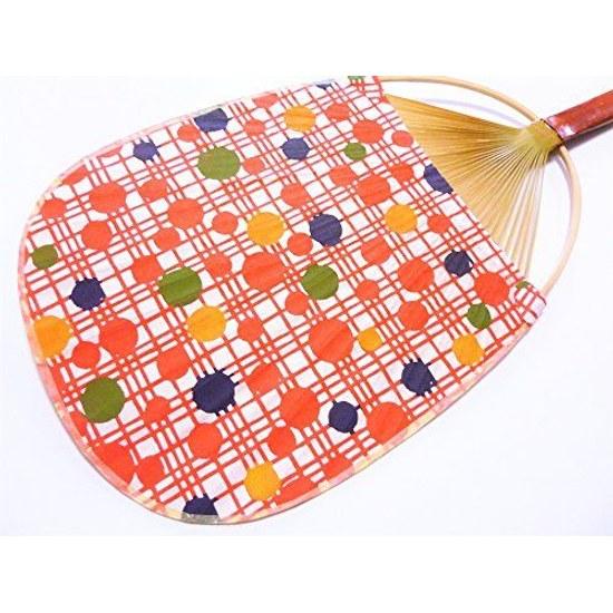 5 Sense Marugame Uchiwa (Polka Dot Check Pattern) Bamboo Made Japan