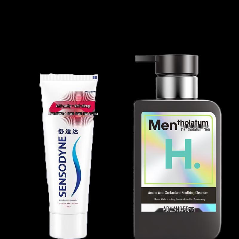 Набор: Зубная паста Sensodyne и Очищающее средство для мужчин Mentholatum