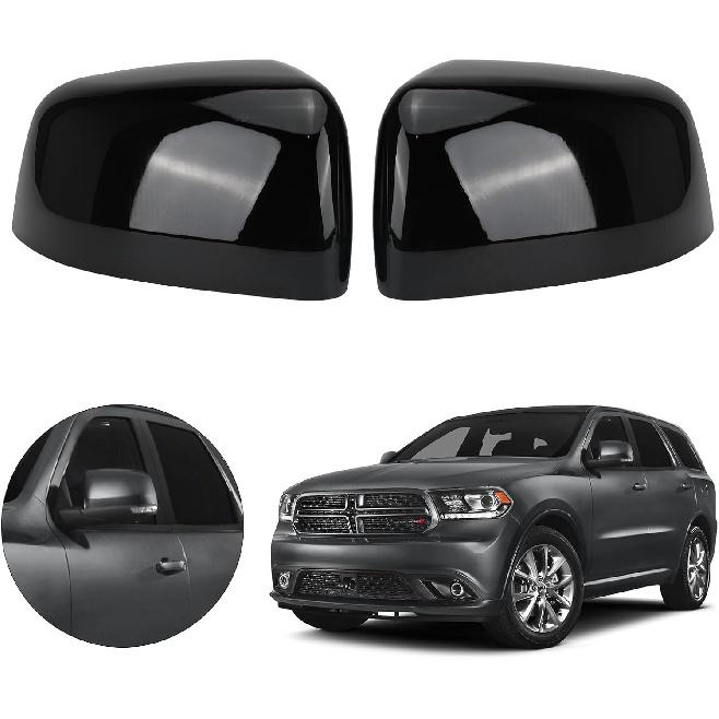 Glossy Black Direct Replacement Mirror Cover for 2011- Jeep Grand Cherokee and 2011-2025 Dodge Durango, Directly Replace Style, Not Sticker Style