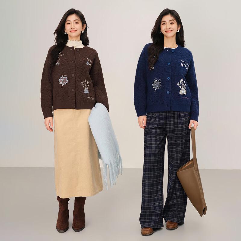 Inman Women's Retro Jacquard Knit Cardigan