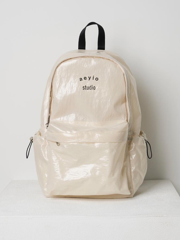 Aeyiostudio Logo Glossy Backpack_Ivory