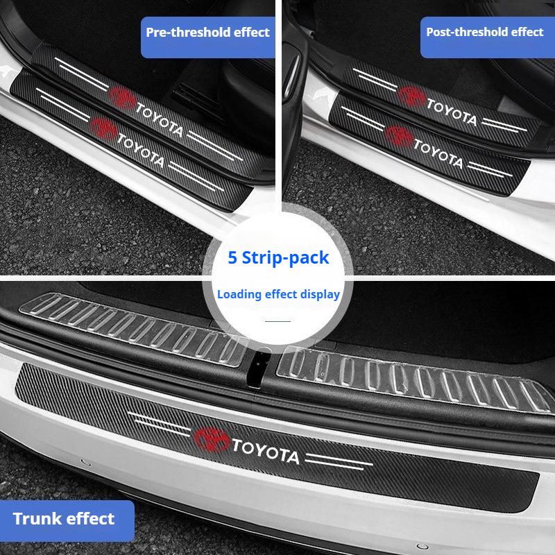 VTHD8 Car Door Sill Protector Scuff Plate Sticker Scratch Wear Guard for Toyota Corolla Yaris Rav4 CHR Hilux Land Cruiser Accessories