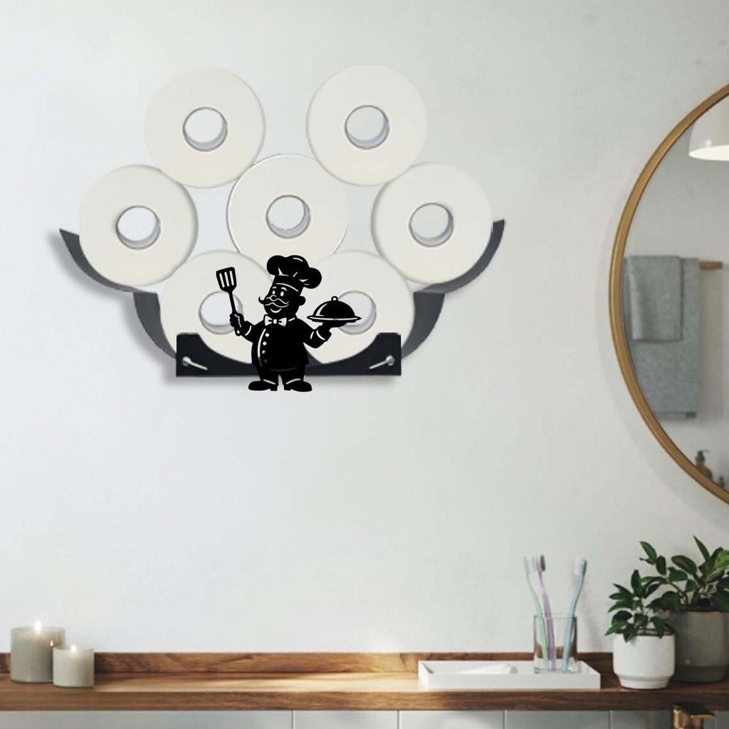 Wall-Mounted Towel Holder with Large Capacity, Wrought, Stylish Design for Kitchen Bathroom