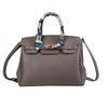 2026 Lock Handbag Fashion Lychee Pattern Single Shoulder Diagonal Platinum