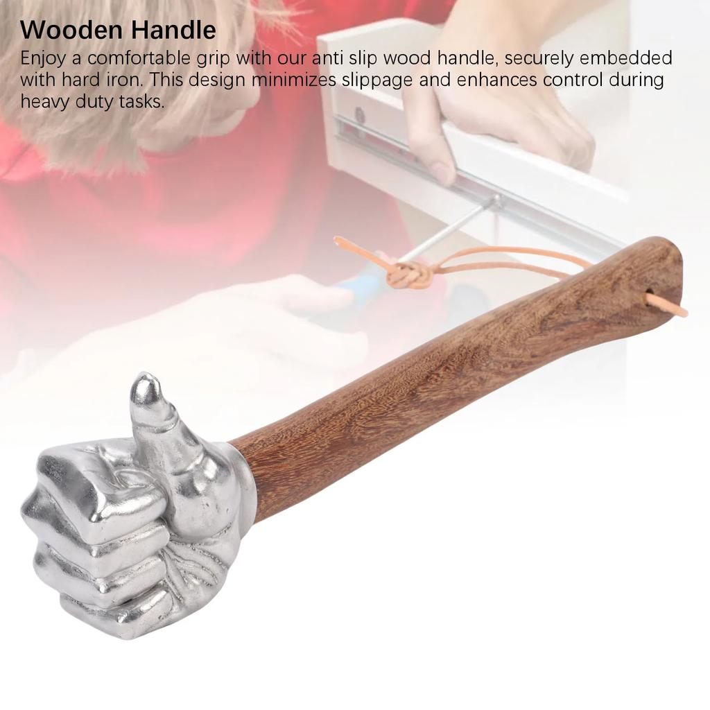 Hammer Hand Wooden Handle Stainless Steel Head Multifunctional Hammer for Construction Gardening Household Use