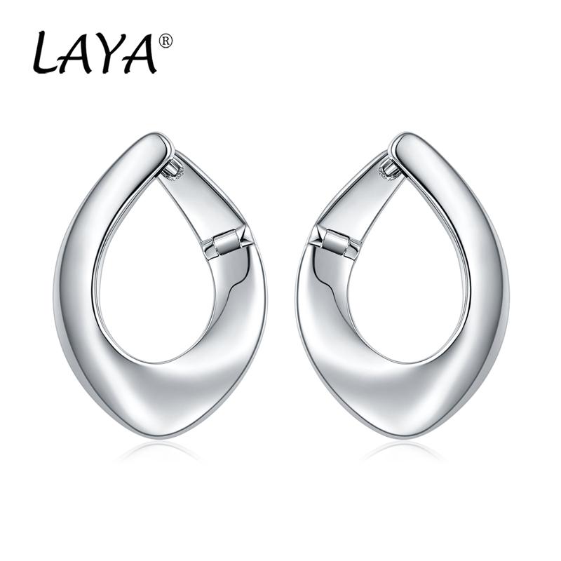 

LAYA Drop Earrings For Women Mother s Day Oval Shape Personalized Design 925 Sterling Silver Original Luxury Jewelry 2022 Trend серебряный