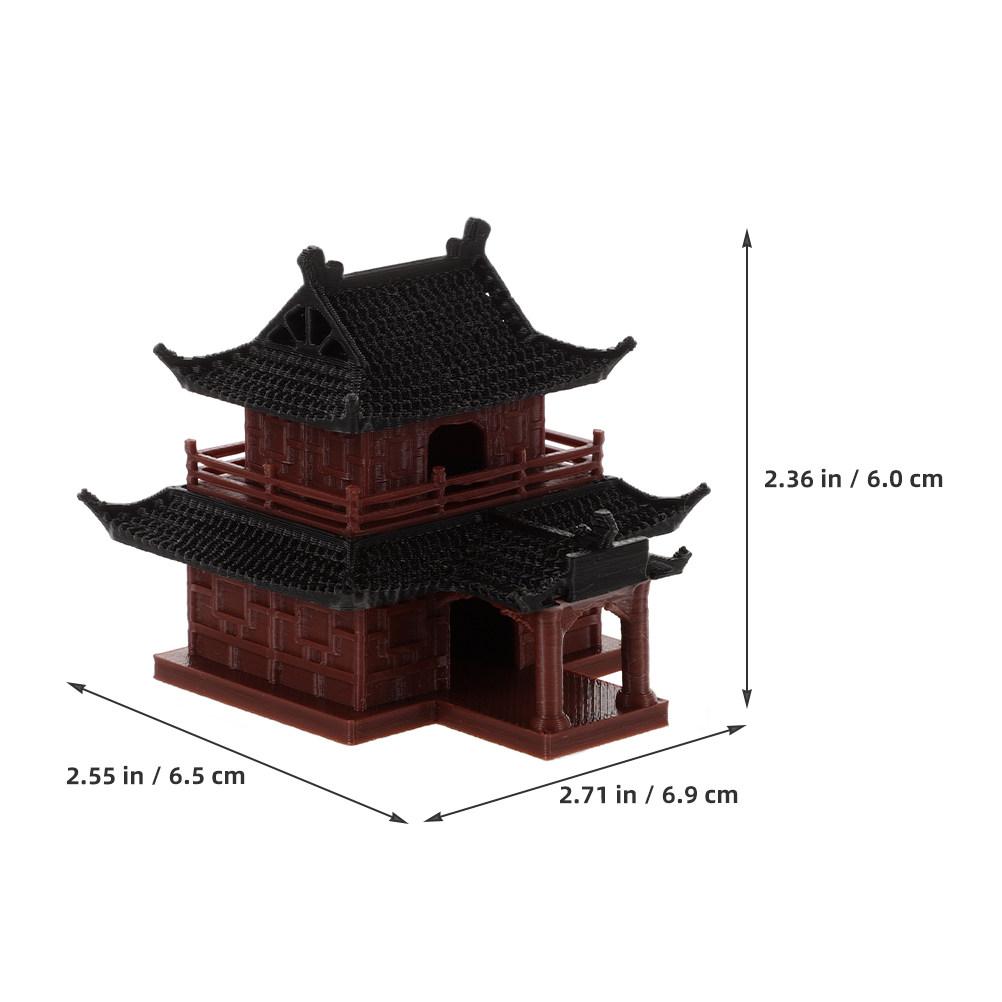 Miniature Pagoda Statue Ancient Architecture Chinese Pavilion Handcrafted Decor Bonsai Aquarium Garden Ornament