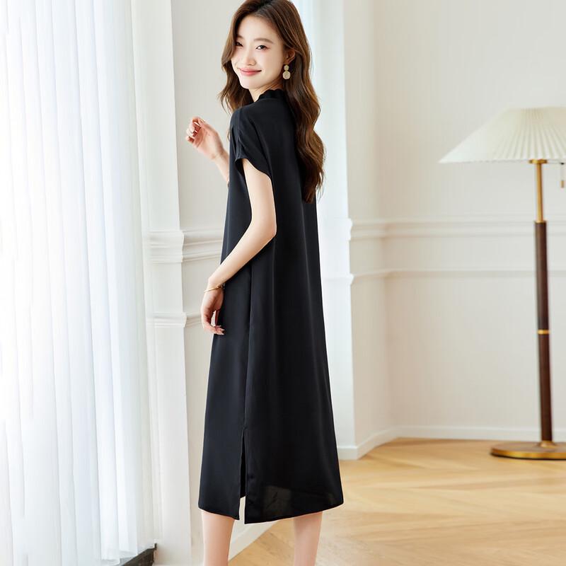 Women's Elegant 92% Silk T-Shirt Dress