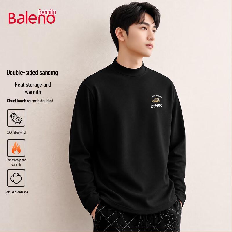 Baleno Men's Thermal Mock Neck Long Sleeve T-Shirt